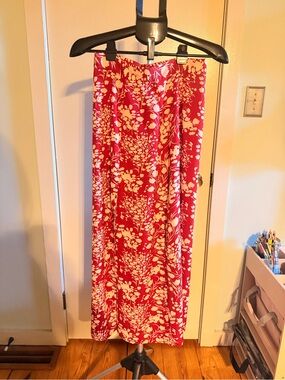 Cupshe Red Floral Print Maxi Skirt